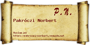 Pakróczi Norbert névjegykártya